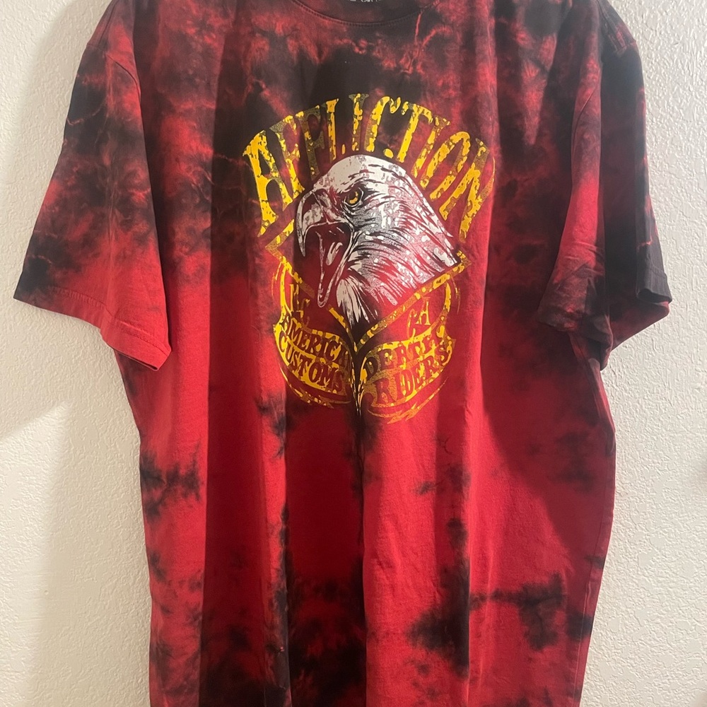 Affliction Red and Black Men's Shirt